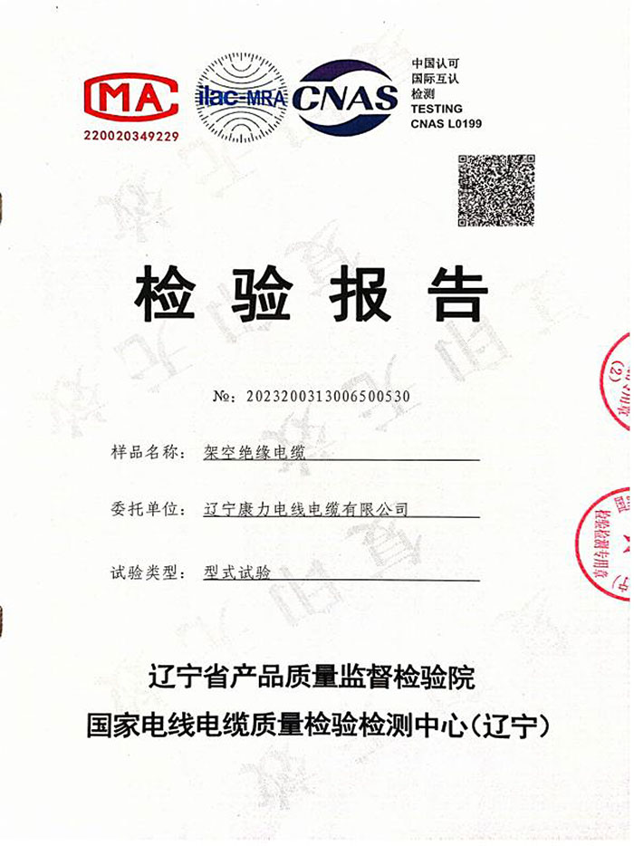 架空絕緣電纜檢驗報告